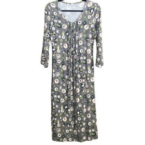 Boden Gray Print Size 10 Long Viscose Dress